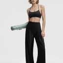 SUUKSESS Women Casual Palazzo Pants with Pockets 2025 High Waisted Lounge Wide Leg Pant (Black, M)