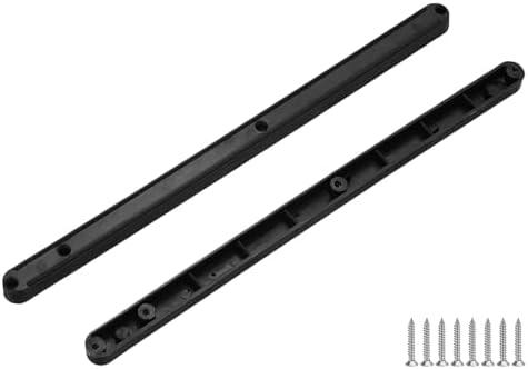 PATIKIL 12 Inch Drawer Slides, 2 Pcs Plastic Guide Rails Side Mounted Rails with Mounting Screws for Cabinet/Drawer/Bedside/Table/Wardrobe, Black