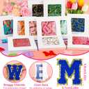ASTARON 52 Pcs Self Adhesive Letter Patches Chenille Letters Stickers, A-Z Embroidered Applique Patches Alphabet Cloth Patch for Clothes, Bags, Hat, Phone Case, DIY Accessories (Dark Blue)