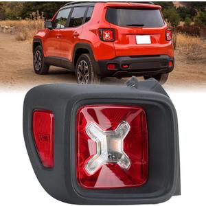 Tail Light Compatible with 2015-2022 Jeep Renegade Black Bezel Taillight Rear Lamp Replaces 68429903AA CH2800209 (Left Driver Side)