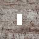 Decorative Light Switch Cover Dark Grey Brown Rustic Wood Plank 1 Gang Wall Plate Cover Single Toggle Outlet Covers Switchplate Electrical Faceplate for Farmhouse Cabin Decor（2Pack）