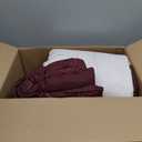 Dinjoy Burgundy King Size Comforter Set,Striped Boho Bed in a Bag King 7 Pieces Soft Fall Bedding Comforters Sets wiht Sheets Microfiber Complete Bed Sets for All Season