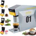 4 In 1 Single Server Coffee Maker, Mini Coffee Machine for Nespresso Original/K cups/Dolce Gusto Original/Ground Coffee, 19 Bar Espresso Machine Fit for Home Office, Grey