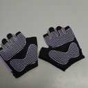 Workout Gloves for Women - Breathable Weight Lifting Gloves with Non-Slip Silicone Padding, Fingerless Gym Gloves for Cycling, Rowing, Pull Ups & Training (4 Sizes) (Small, JS-PURPLE)