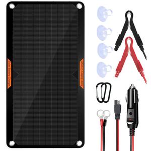 OYMSAE12V Solar Battery Charger 10W Waterproof Solar Battery Maintainer,Portable Solar Panel Charger with Upgraded MPPT Controller for Car, Motorcycle, Boat, Marine, RV, Trailer, Tractor,Truck, etc