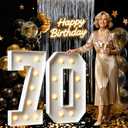 3FT Marquee Numbers 70, Large Light Up Numbers for 70th Birthday Decorations Big DIY Mosaic Number 70 Birthday Party Backdrop for Women and Men Anniversary Decor Pre-Cut Foam Board Kit