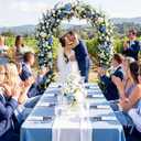 LemonRoad 50 Pcs Wedding Silverware Bags Bulk Party Decorations Wedding Flatware Organizers Silverware Holders Paper Utensil Holders Cutlery Sleeves for Guests Dinner (Royal Blue)