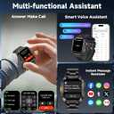 GPS Smart Watch for Men (Answer/Make Calls), 2.01'' Military Rugged Smartwatches for Android iPhone Fitness Tracker with Compass/10 Days Battery/Heart Rate/Sleep/100+ Sport Modes(2 Straps)