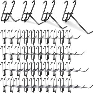 Shimeyao 100 Pack 2/4/6/8 Inch Gridwall Hooks Heavy Duty Black Display Hooks Gridaall Panels Accessory for Retail Craft Show Home Setup Custom Display