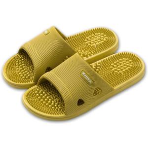 Acupressure Massage Slippers for Plantar Fasciitis for Women Acupuncture Slippers Arthritis Neuropathy Pain Relief Non-Slip Massage Sandals Womens Stress Relief Gifts for Bath (US Women 5.5-6, Yellow)