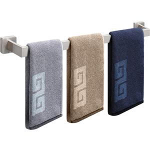 NearMoon Towel Bar, Bath Accessories Premium Thicken Stainless Steel Square Shower Towel Rack for Bathroom, Towel Holder Wall Mounted (1 Pack, Brushed Nickel, 33 Inch)