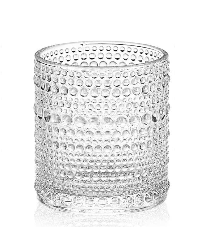 Consou Mini Glasses Set of 6, 15 oz Hobnail Glassware Thick Glass Heavy Base