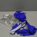 OZICERD 2 Piece Bikini Sets for Women Halter Triangle Bikini Tops Brazilian String Swimsuit Full Coverage Bottom Bathing Suit (Large, Blue)