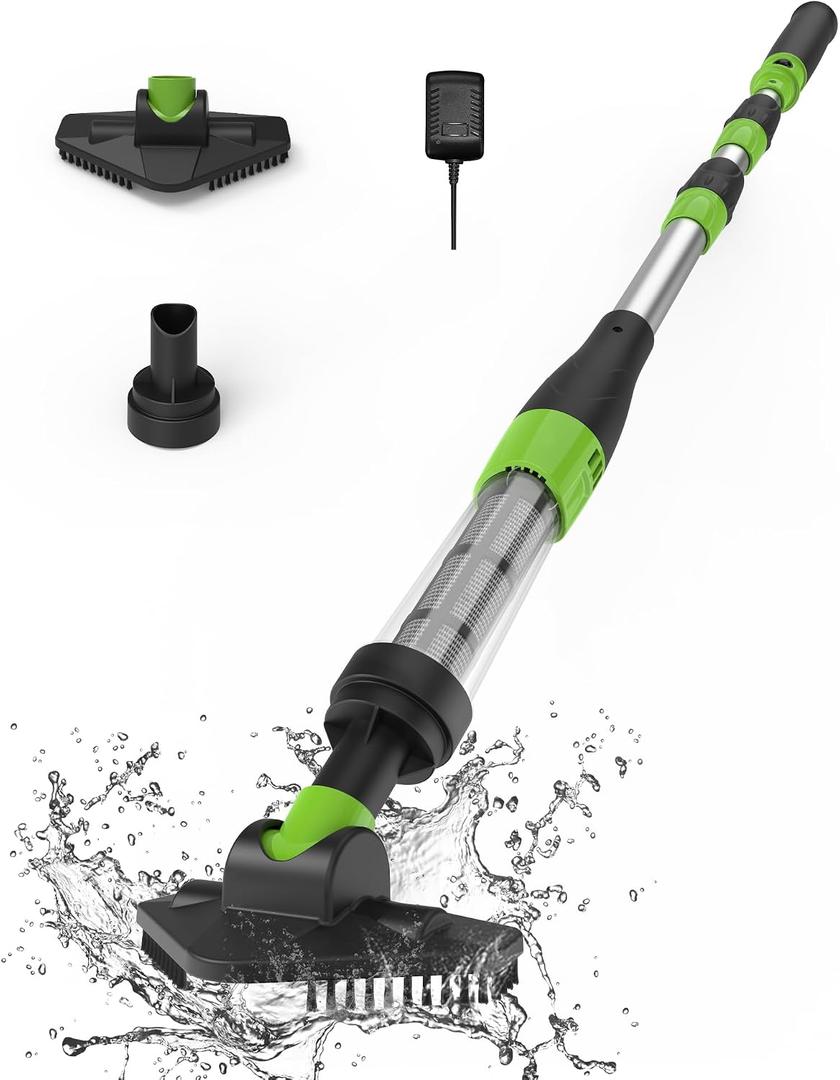 Cordless Pool Spa Hot Tub Vacuum Cleaner, Handheld Rechargeable Pool Cleaner, Suitable for Small Pools for Sand and Debris, Above-Ground Pools, Hot Tubs, Spas, Black
