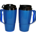 2 Insulated ThermoServ Coffee Mugs 16 oz. Blue