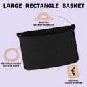 Extra Large Black Basket, 22" X 17" X 12" Rectangle Woven Bin for Storage, Soft Cotton Rope Kids Room Toy Box Bins, Big Wicker Basket Organizer for Blankets, Pillows, Laundry