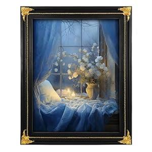 iAmoy Picture Frames 11x14, Black Vintage Photo Frame Display Vertically or Horizontally, 11 x 14 Picture Frame with Glass Front, 14x11 Black Post Frame
