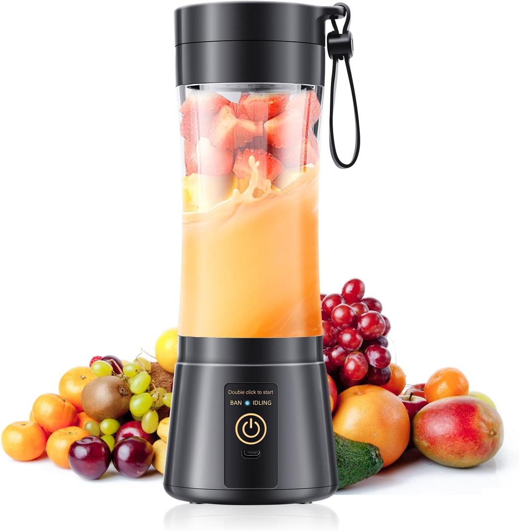 Cordless Personal Size Portable Blender - 380Ml Blender Smoothies and Shakes, BPA Free Traveling Juice Cup with Powerful Blending, Freshly Squeezed in Sports/Travel/Home