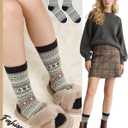 2 x Loritta Wool Socks for Women, Winter Warm Stocking Stuffers Gifts for Women Cabin Crew Hiking Boot Socks