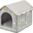 Jiupety Cozy Pet Bed House, Indoor/Outdoor Pet House, S Size for Cat and Small Dog, Warm Cave Sleeping Nest Bed for Cats and Dogs, Gray