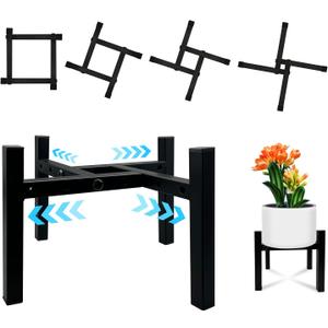 Mini 4Legs Adjustable Metal Plant Stand for 5"-10" Plant Pot  Indoor & Outdoor (Black, 1 Pcs)