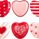 Winoo Design Valentines Plates - 60 PK - Heart Shaped Plates for Valentine's Day Decor