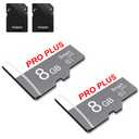 2 Pack Memory Card 8GB with Adapter, High Speed TF Card, UHS-I C10 A1 Memory TF Card for Tablet/Mobile Phone/Camera/Car Audio/Game Console (TF183 White Gray 8GB)