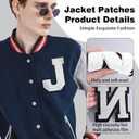 2 x 6 Inch Varsity Letter Patches White Iron On Letters Chenille Large Iron On Letters for Clothing Jersey/Jacket/Hoodie/Varsity D