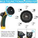 TheFitLife Garden Hose 50 FT - 50FT Water Hose with Nozzle and Metal Fittings, High Pressure 50 Feet x 1/2" Outdoor Hose for Reel Cart, Sprinkler, Easy Storage, Leak Proof (50FT)