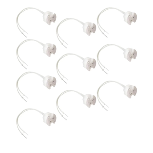 10PCS LED Halogen Ceramic Cable Connector Base Socket Adaptor G4 Lamp Socket 10cm White Silicone Lamp Head Cord for Pendant Wall Lamp Landscape Lamp and Table Lamp