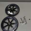 2Pcs 8 Inch Black Wheels for Walker - Universal Hard Rubber Walker Wheels Replacement, Fit Drive Rollator & Wheelchair Wheel, All-Floor Safe Rolling, Essential Walker Accessories