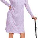 9PC Women Adult Old Lady Costume adult 100 Days of School Granny Grandma Wig Nightgown Dress Set (XXXL)