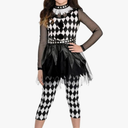 Amscan Punky Jester Halloween Costume for Girls, Includes Top, Cropped Leggings and Headband
size 4-6years