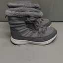 DREAM PAIRS Girls Boys Winter Snow Boots, Slip Resistant Faux Fur Lined, Windproof Warm Slip-On Boots for Kids (5 Big Kid, Grey)