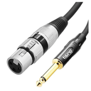 Tisino Female XLR to 1/4 (6.35mm) TS Mono Jack Unbalanced Microphone Cable Mic Cord for Dynamic Microphone - 6.6 FT/2 Meters