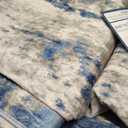 RELEANY Washable Area Rugs 8'x10' Non-Slip Modern Abstract Soft for Living Room Entryway Bedroom Nursery, Print Pattern, Blue Grey Navy Gray