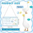 2 x 1 Pcs Blue Porch Goose Sign Wooden One Silly Goose Outfit Birthday Party Hanging Decor for 23" Outdoor Statue Yard Lawn Accessories Baby Shower Decor