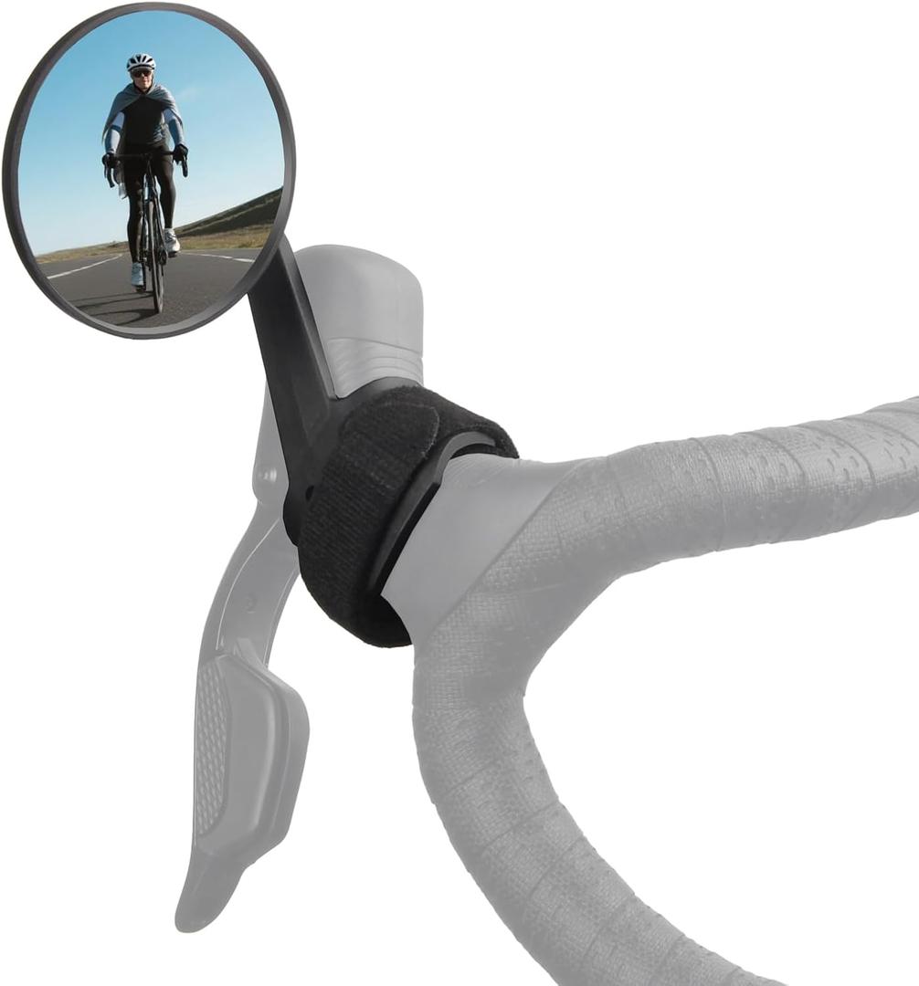 Road Bike Mirror, Cycling rearview mirrors, Wide Angle Convex Adjustable Rotatable Scratch Resistant Shockproof bicycle Mirrors of road Bikes, Mount to road bike handlebar (LEFT)