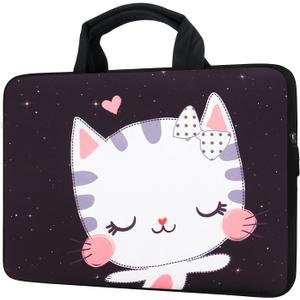 GHJTFC 15 Inch Laptop Sleeve Carrying Bag Neoprene Sleeve Tote Tablet Cover Notebook Briefcase Bag with Handle (Cat,15")