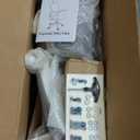 Office Chair Ergonomic Desk Chair with Lumbar Support&Headrest&Flip-up Arms Height Adjustable Rocking Swivel High Computer Chair Multi-Angle from 90 to 130 with 350LBS Capacity (02White+Grey)