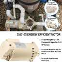 355010S Pool Pump Motor Energy Efficient Pool Pump Replacement Motor Parts For WhisperFlo High Performance Pool Pumps WFE-4 & WFE-26, 1 HP, 115/208-230 Volts, 1 Speed, SF/WF, Square Flange Pool Motor