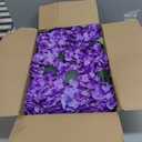 Purple Flower Table Centerpieces, Set of 6, Hydrangeas | Floral Arrangement Artificial Wedding Floral with Rustic Metal Vase for Bridal Tea Party Event Decorations
