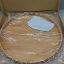 26" Extra Large Round Teak Wood Ottoman Tray with Handles