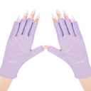 AIRSEE UV Gloves for Nail Lamp,Professional UPF50+ UV Protection Gloves for Manicures Nail Art,Fingerless Gloves That Shield Skin from The Sun and Nail Lamp (Purple)