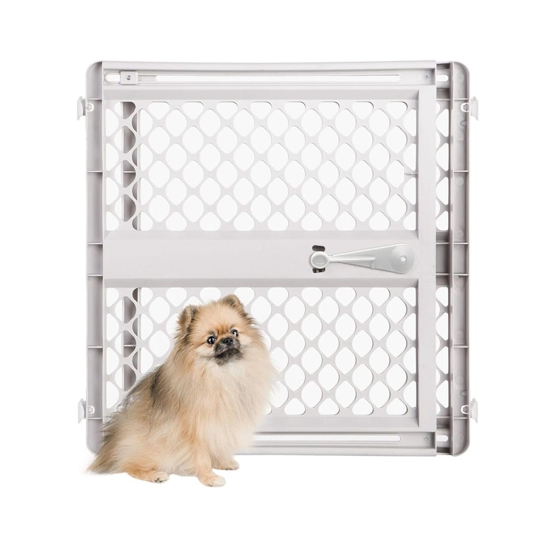 MYPET Universal Pet Gate: 26 - 42 Wide Dog Gate for Doorways with Pressure Fit or Swinging Door Hardware Mounting Types Included: 26" Tall; Gray
