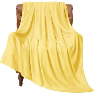 BEDELITE Fleece Blanket Light Yellow Throw Blankets for Couch & Bed, Luxury Plush Cozy Fuzzy Blanket 50x60 inches, Super Soft Warm Lightweight Throw Blanket for Travel Camping