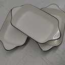 NUTRIUPS 34Oz Small Baking Dishes Set of 3, 8.1x5.7x2'' Rectangular Lasagne Dishes, Small Ceramic Baking Dish, Rectangular Bakeware with Handles, Oven Safe & Microwave Safe