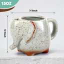Tea Mug Elephant Cup Ceramic 15oz Tea Mug with Tea Bag Holder Ceramic Green Unique Cup Great for a Tea Lover
