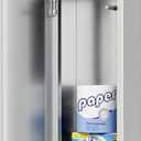 Recessed Toilet Paper Holder, Brushed Toilet Tissue Holder with Storage Cabinet for Toilet Brush Holder, 304 Stainless Steel Wall Bathroom Roll Paper Holder(Brushed Nickel)