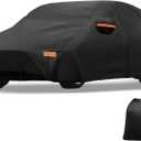 X AUTOHAUX Car Cover Outdoor Waterproof Sun Rain Snow Hail Protection with Left Side Door Zipper Aluminum Film for Kia EV6